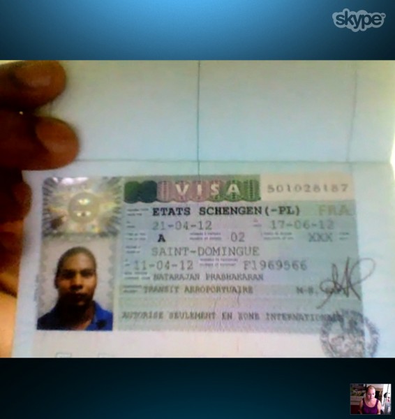 Karan's transit visa to Paris