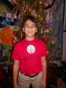 My son Marcos after his Christmas concert.
